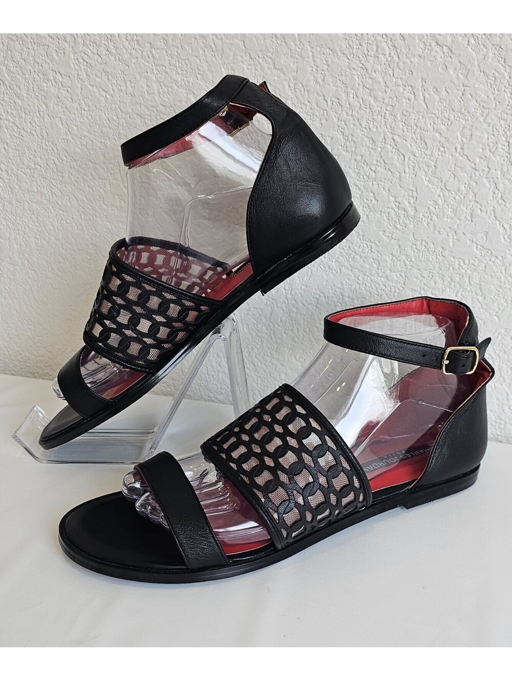Charles Jourdan Paris Black Lavinia Sandals Size 8.5 M